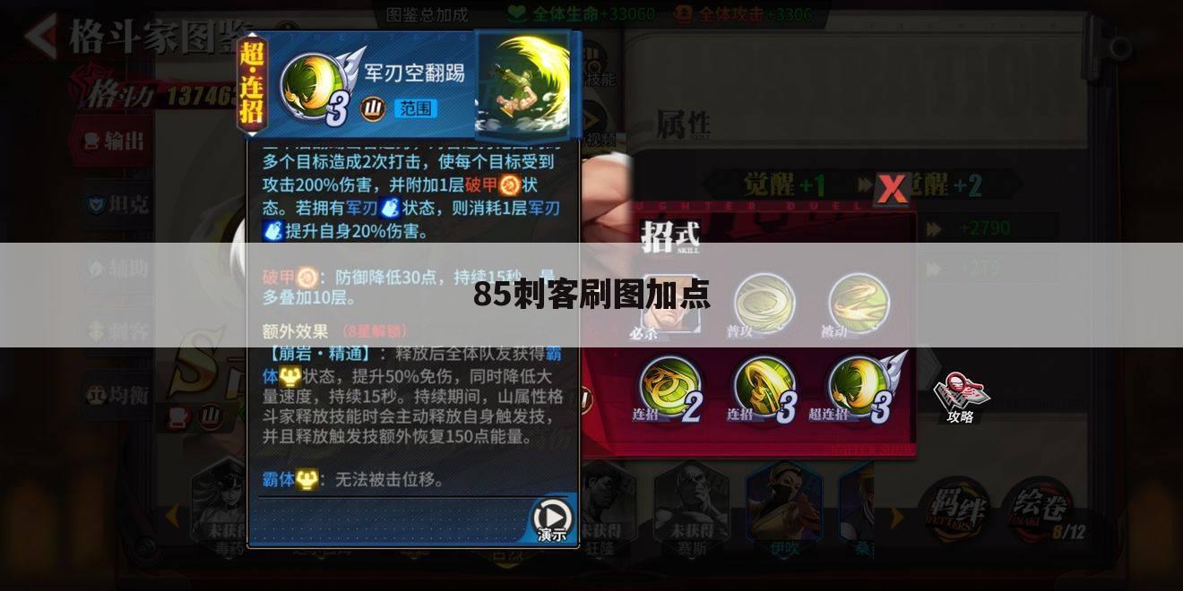 85刺客刷图加点