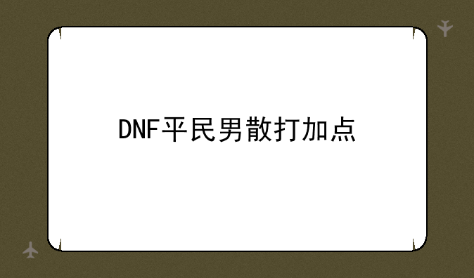 DNF平民男散打加点