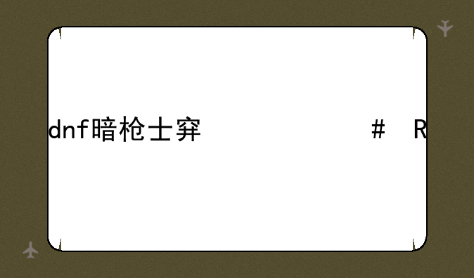 dnf暗枪士穿什么甲