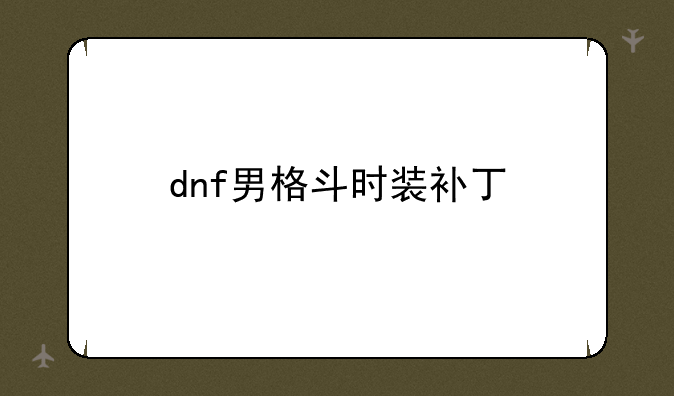 dnf男格斗时装补丁