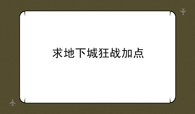 求地下城狂战加点