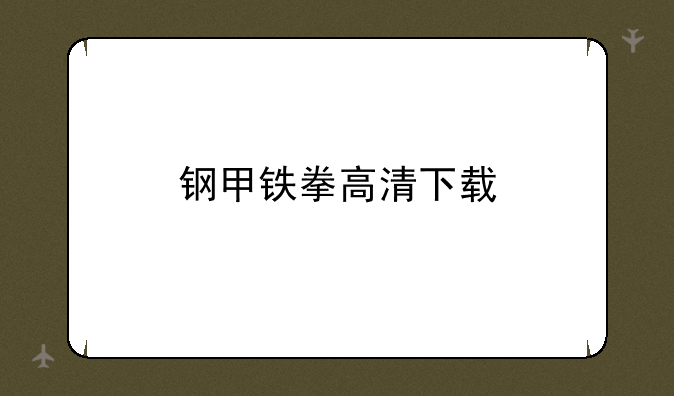 钢甲铁拳高清下载