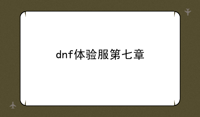 dnf体验服第七章