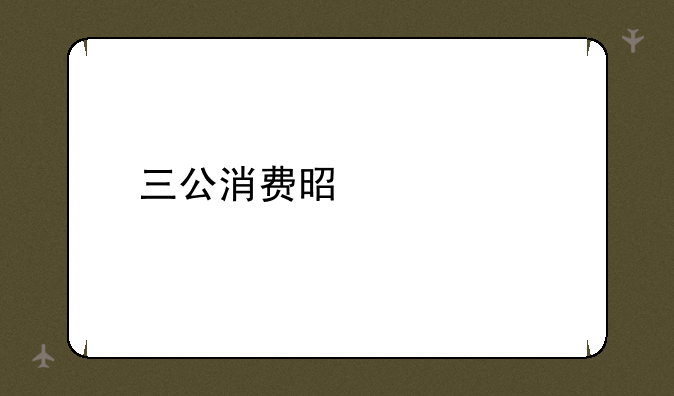 三公消费是什么