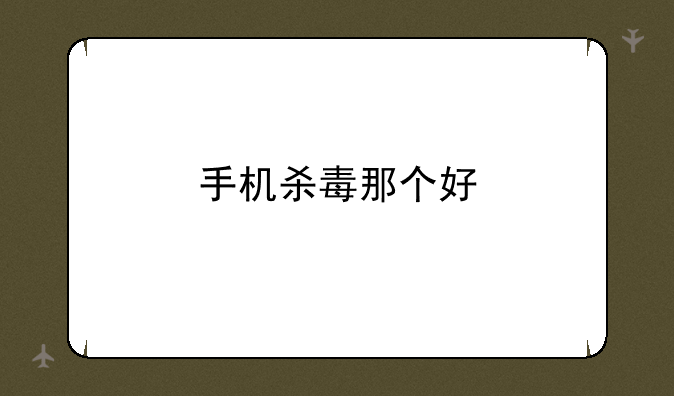 手机杀毒那个好