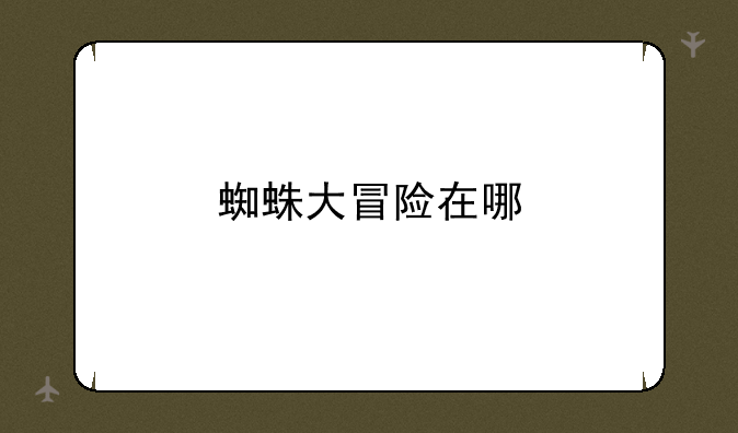 蜘蛛大冒险在哪