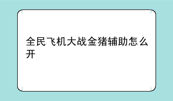 全民飞机大战金猪辅助怎么开