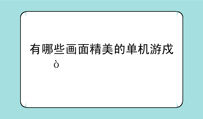 有哪些画面精美的单机游戏？