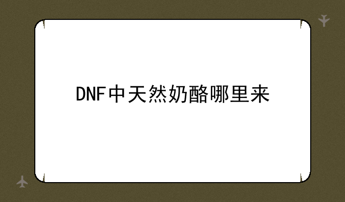 DNF中天然奶酪哪里来