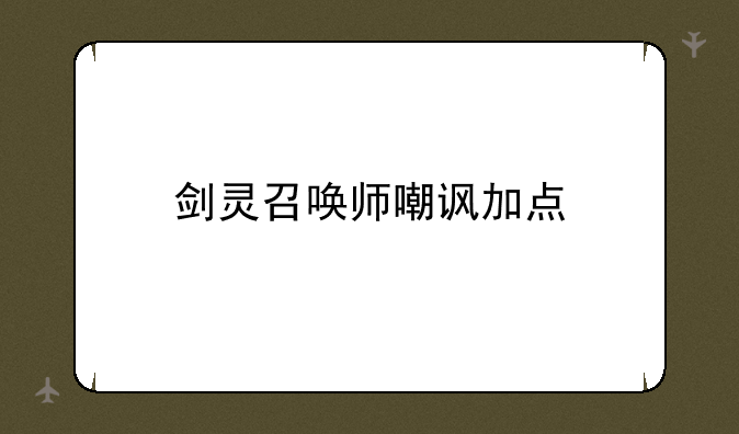 剑灵召唤师嘲讽加点