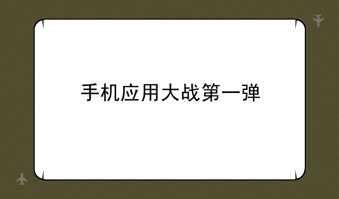 手机应用大战第一弹