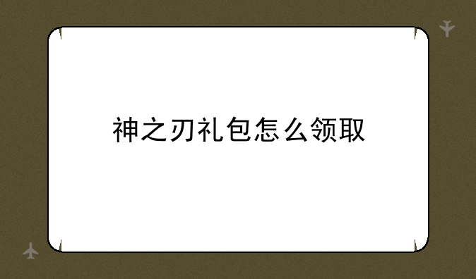 神之刃礼包怎么领取