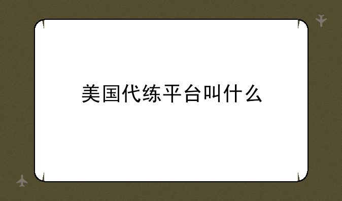 美国代练平台叫什么