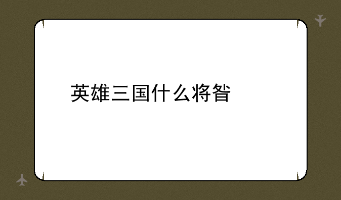 英雄三国什么将星好