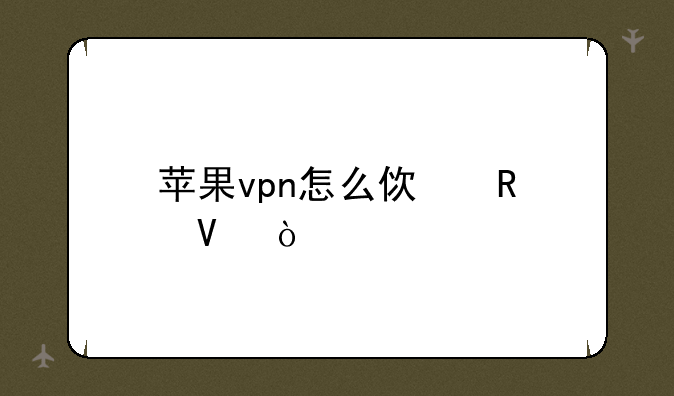 苹果vpn怎么使用啊？