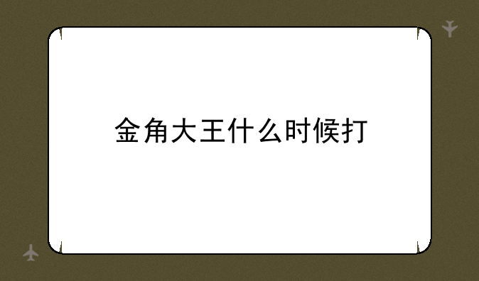 金角大王什么时候打