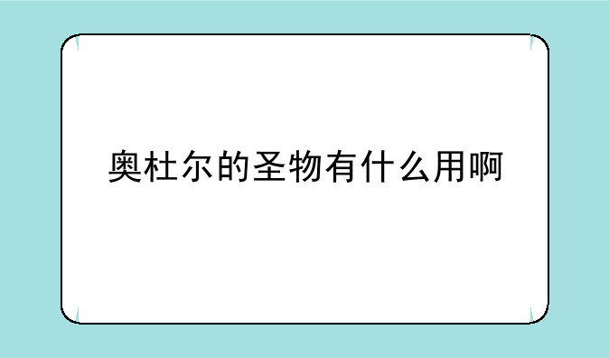 奥杜尔的圣物有什么用啊