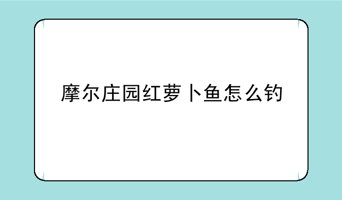 摩尔庄园红萝卜鱼怎么钓