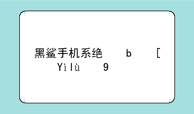黑鲨手机系统是小米的吗