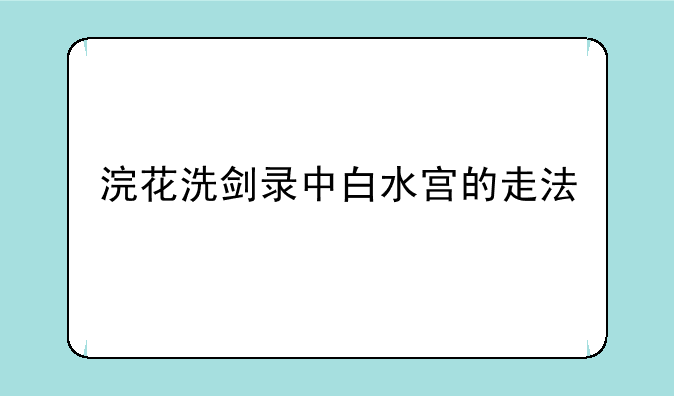 浣花洗剑录中白水宫的走法