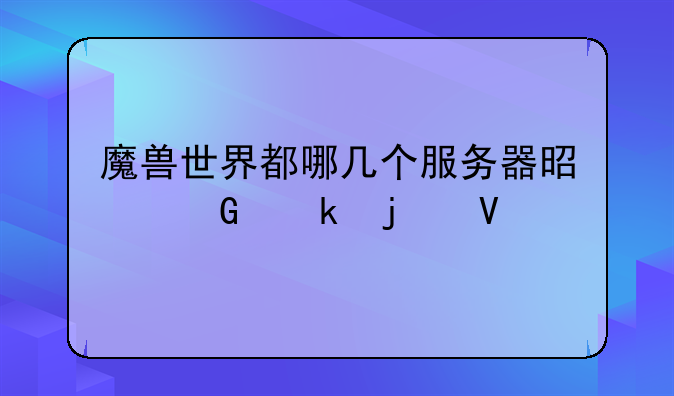 魔兽世界都哪几个服务器是网通的啊