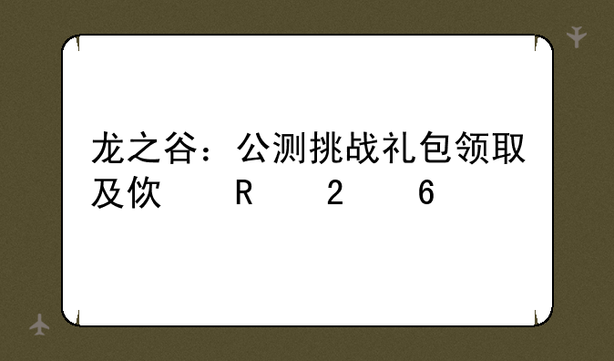 龙之谷：公测挑战礼包领取及使用指南