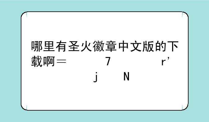 哪里有圣火徽章中文版的下载啊？不要有乱码的哪种