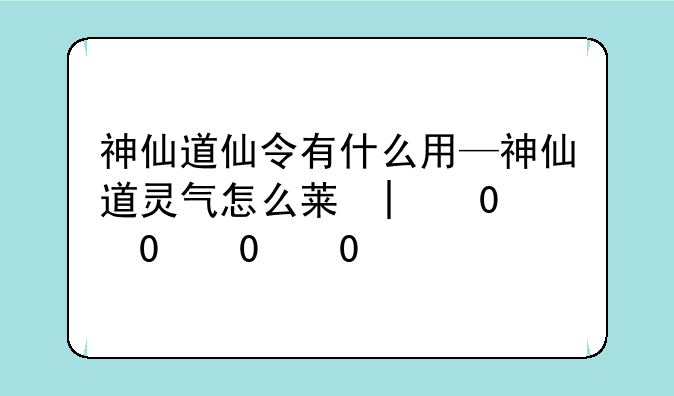 神仙道仙令有什么用—神仙道灵气怎么获得