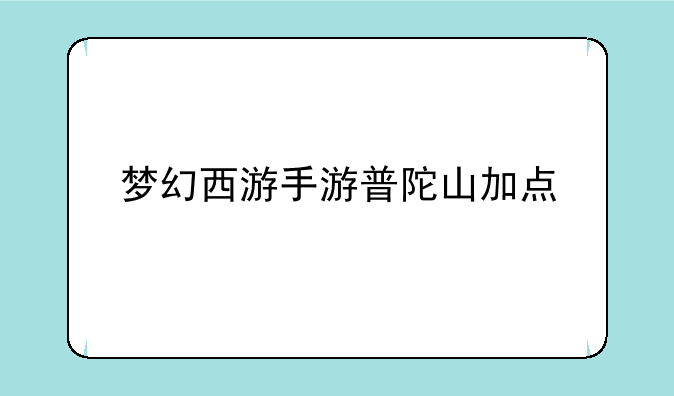 梦幻西游手游普陀山加点
