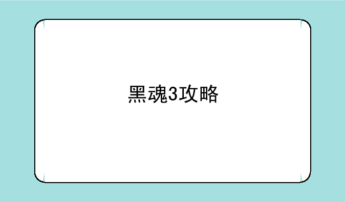 黑魂3攻略
