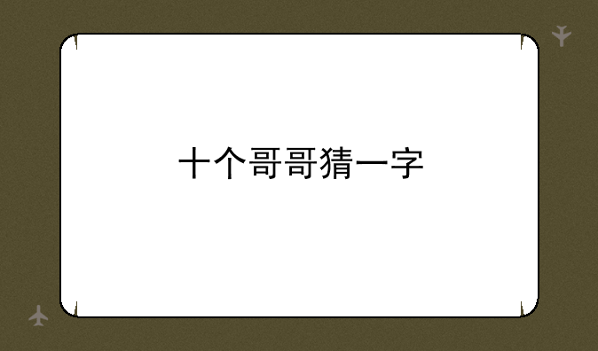 十个哥哥猜一字